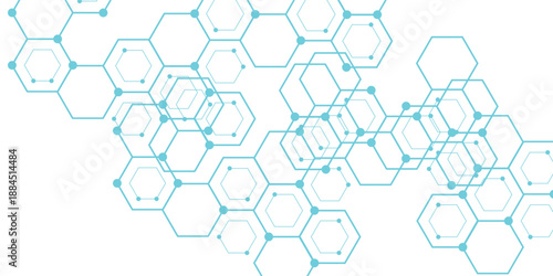 Hexagon Technology Element Design. Hexagon concept design abstract technology background. Abstract blue hexagon concept background