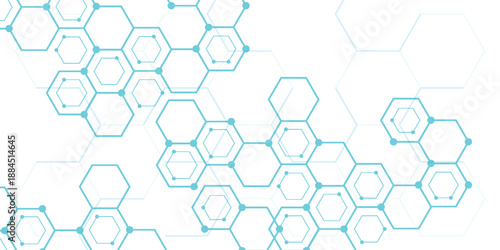 Hexagon Technology Element Design. Hexagon concept design abstract technology background. Abstract blue hexagon concept background