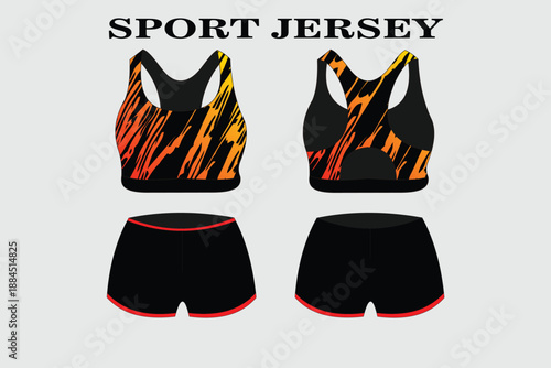 Stylish Sport Jersey Design Featuring Striped Pattern and Matching Shorts for Athletes