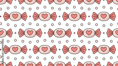 Pattern of heart-shaped candies Vector