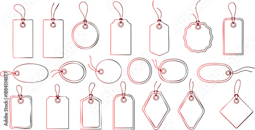 Hand-drawn style price tag collection for retail, sales, and promotional graphic design.