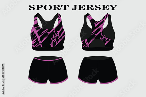 Sport Jersey Design with Pink Accents for Athletic Wear and Fitness Apparel