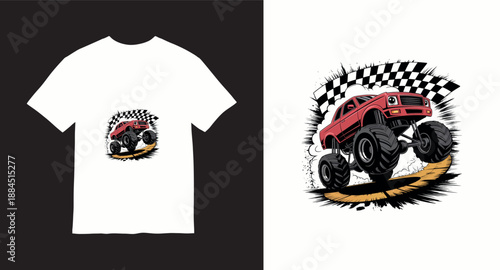 Monster truck vector t-shirt design