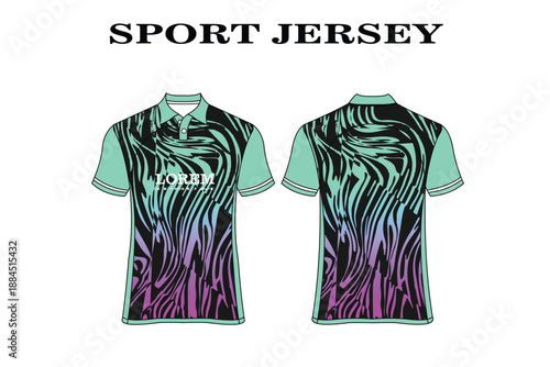 Vibrant Sport Jersey Design with Colorful Patterns and Modern Aesthetic Appeal