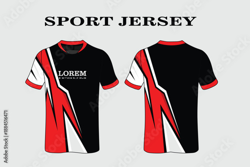 Stylish Sport Jersey Design Featuring Bold Colors and Dynamic Stripes for Athletic Wear