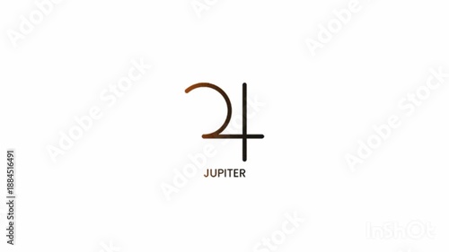 Glowing Jupiter Astrology Sign with Neon Light Effect