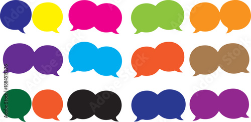 Vibrant speech bubbles in various colors