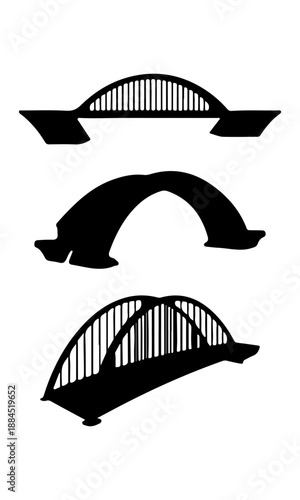 Bridge vector, various curve bridge silhouette, bridge curved style clipart, bridge art
