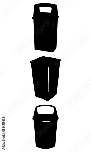 Trash can vector, various trash can silhouette, trash can clipart, trash can art