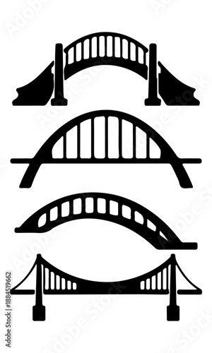Bridge vector, various curve bridge silhouette, bridge curved style clipart, bridge art