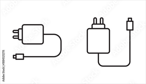 Mobile Phone Charging Icon Symbol Collection. Mobile Phone Charging Station Logo. Battery power symbol. Illustrator vector image. Isolated on a white background