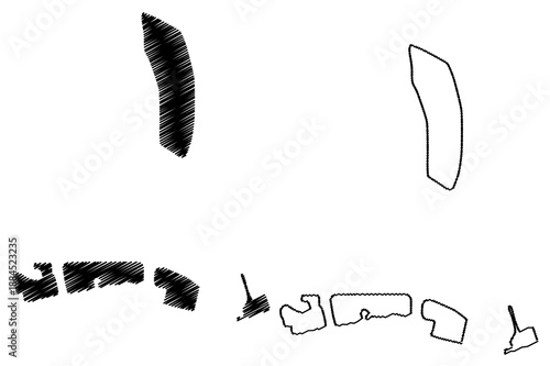 New Urban Zone parish (Parishes of Macau, Macao Special Administrative Region of the Peoples Republic of China) map vector illustration, scribble sketch New Urban Zone map