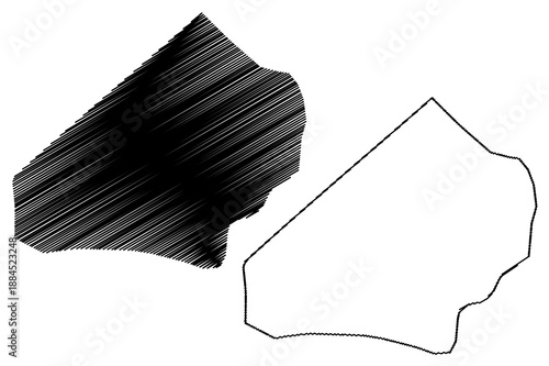 Sao Lazaro parish (Parishes of Macau, Macao Special Administrative Region of the Peoples Republic of China) map vector illustration, scribble sketch Sao Lazaro map