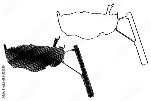 Taipa parish (Parishes of Macau, Macao Special Administrative Region of the Peoples Republic of China) map vector illustration, scribble sketch Nossa Senhora do Carmo map