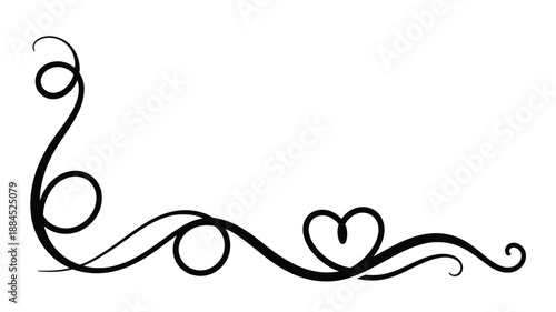 Elegant swirling design with heart Vector