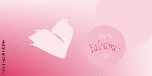 Happy valentines day with hearts and clouds paper craft on pink background. love for happy  valentine's day greeting card. poster, flayer . brochure, flayer