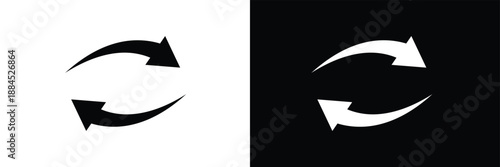 Arrows repeat icon set. long rotation and repeat vector symbol. exchange and replace sign. reverse and recycle icon in eps 10.