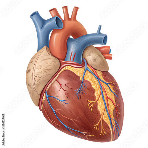 Human Heart Anatomy Detailed Labeled Diagram Illustration