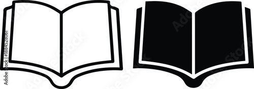 open book, green books, vector illustration  green book with pages spread out minimalist book icon