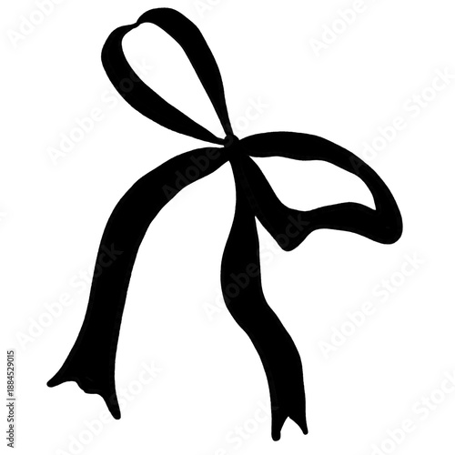 “A charming black-and-white line art bow, drawn with soft, delicate strokes. Its simple yet playful design gives off a sweet and gentle vibe, making it feel light, cheerful, and full of personality. 