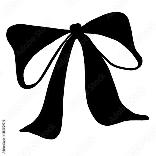 “A charming black-and-white line art bow, drawn with soft, delicate strokes. Its simple yet playful design gives off a sweet and gentle vibe, making it feel light, cheerful, and full of personality. 