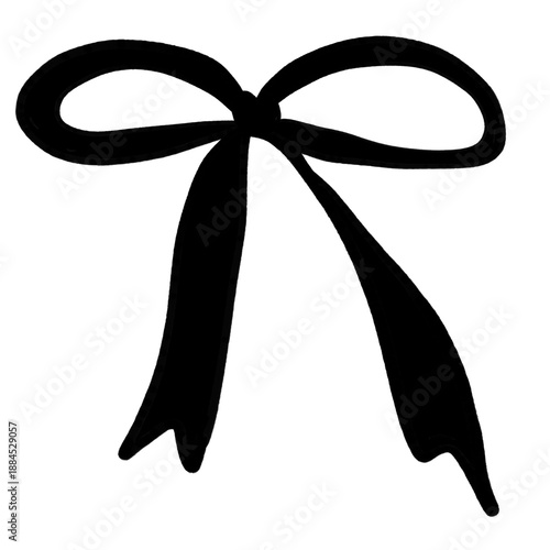 “A charming black-and-white line art bow, drawn with soft, delicate strokes. Its simple yet playful design gives off a sweet and gentle vibe, making it feel light, cheerful, and full of personality. 