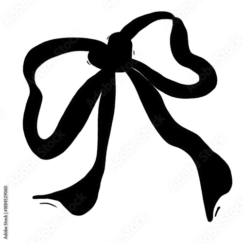 “A charming black-and-white line art bow, drawn with soft, delicate strokes. Its simple yet playful design gives off a sweet and gentle vibe, making it feel light, cheerful, and full of personality. 