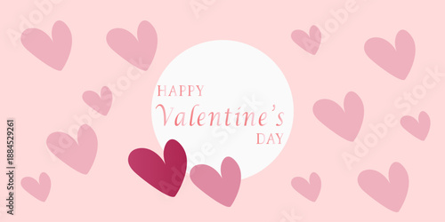 3d illustration of 14th February happy valentine's day wish card and poster . eps10