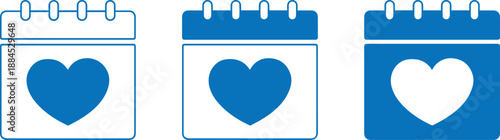 Heart calendar icon .black and white calendar icon with a heart shape  minimalist design,valentine  day vector symbol  design.