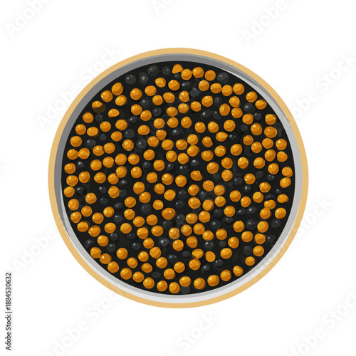 Caviar, clean 2D vector flat illustration in minimal and modern style on a white background.