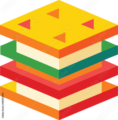 Pizza vector illustration with salami and cheese slice isolated on white background