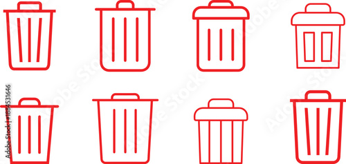 trash can icon vector trash can, recycling bin, waste management, environment, sustainability, icons