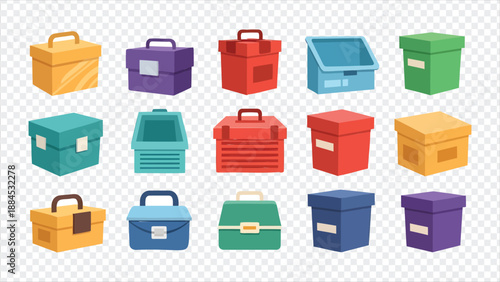 colorful plastic storage boxes