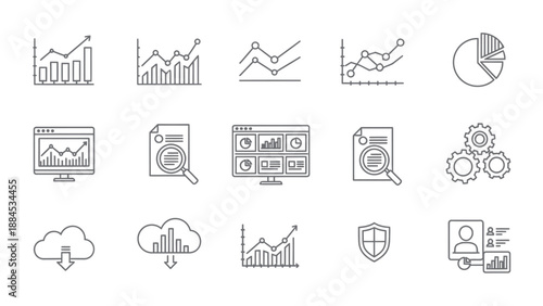 Travel and tourism line icons set designed to represent transportation, vacation planning, destinations, and travel services. This icon collection illustrates concepts such as flights, hotels, luggage