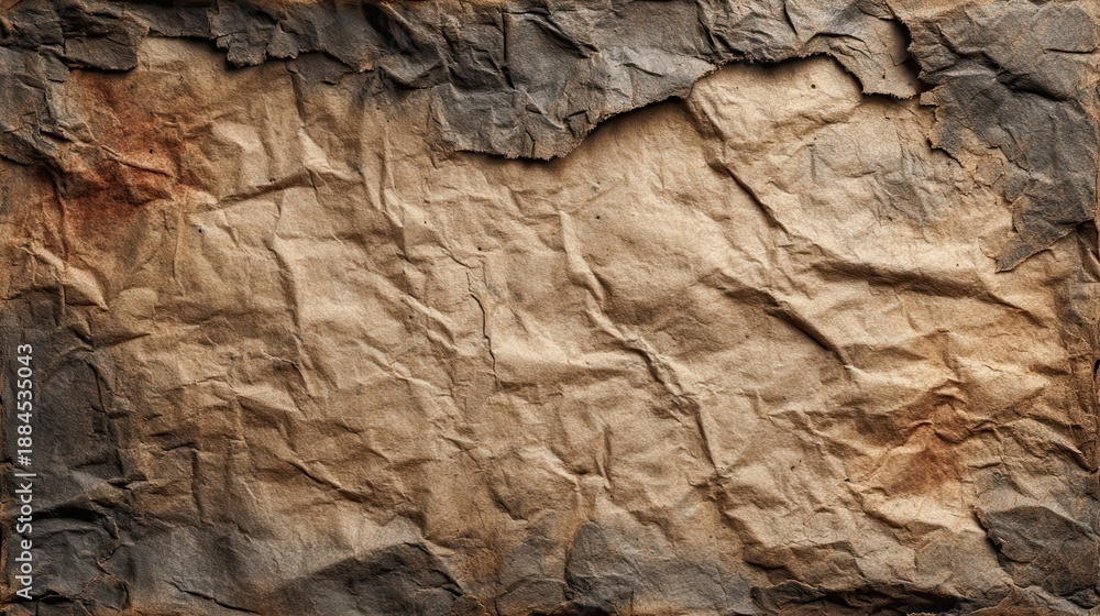 Fototapeta premium Textures of weathered paper in earthy tones layered together showing different colors and patterns for background design or craft projects for various uses