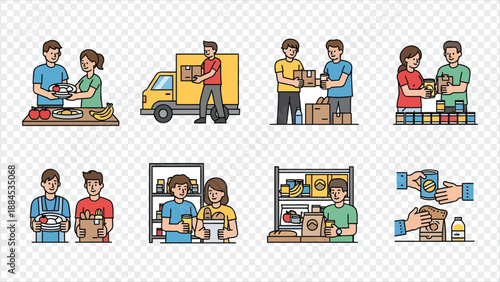 food bank volunteers helping people in need