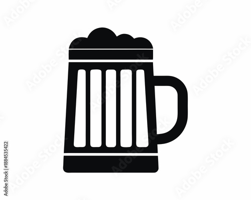 silhouette of Beer mug vector illustration isolated on white background