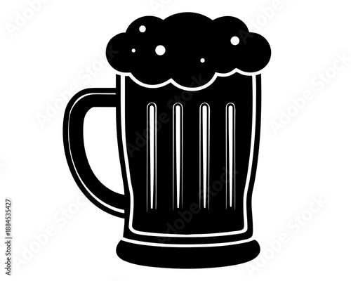 silhouette of Beer mug vector illustration isolated on white background