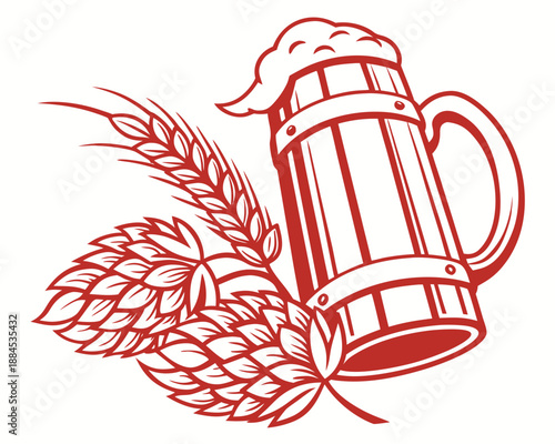 Classic Beer Mug Silhouette Vector Icon for Party and Oktoberfest Design