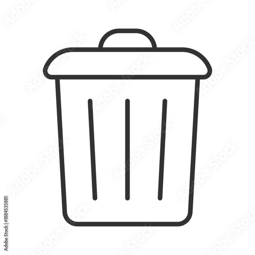 Trash bin icon in line design. waste bin, garbage, disposal on white background vector. Waste editable stroke icon