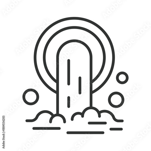 Waste water pipe icon in line design. wastewater, pollution, sewage on white background vector. Pollution editable stroke icon