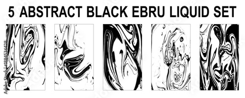 Mixture of acrylic paints. Liquid marble texture set. Fluid art. Applicable for design cove