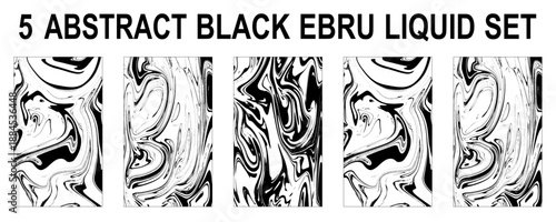 Mixture of acrylic paints. Liquid marble texture set. Fluid art. Applicable for design cove