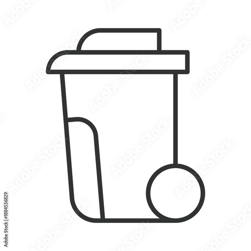 Trash bin icon in line design. garbage bin, waste, disposal on white background vector. Waste editable stroke icon
