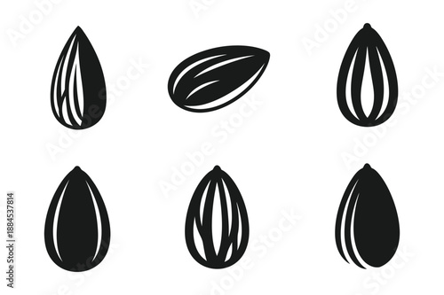 Almond icon silhouette vector illustration
