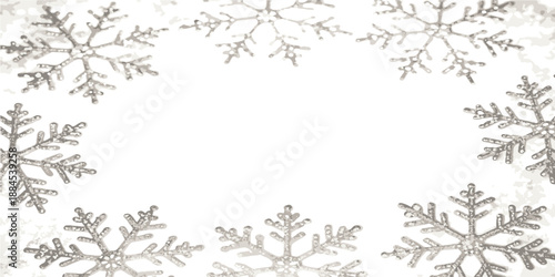 Snowflake frame. Snowflake frame for a greeting card. Vector graphicsn