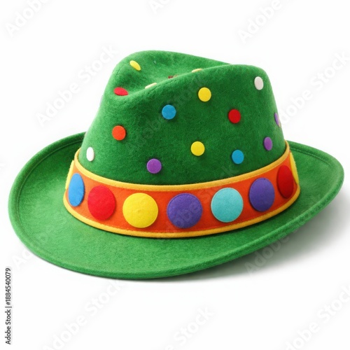 Green party cowboy hat with polka dots for festival costume
