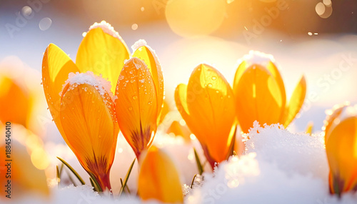 Wallpaper Mural spring flowers in the snow Torontodigital.ca