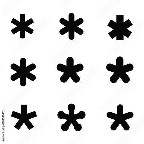 Asterisk icon silhouette vector isolated design