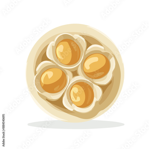 Clean 2D flat vector depiction of a Manti, designed in minimalist modern style with white background.